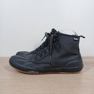 Keds Sneakers Women 8 Black Rubber Lace Up Ankle Boot Rain Waterproof